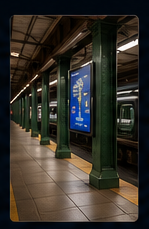 Subway platform advertising